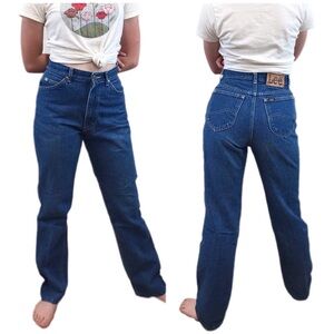 Vintage LEE High Waist Mom Jeans Straight Leg High Rise Retro 80s 90s Size 2 4‎
